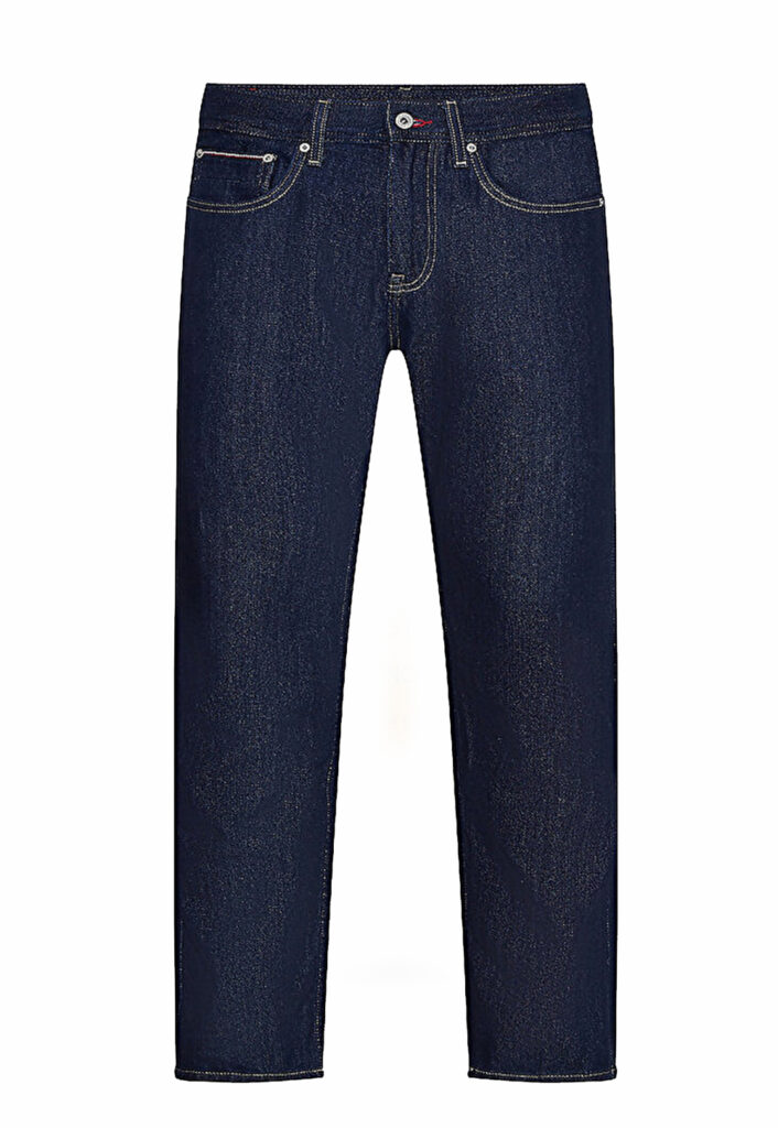 Flat lay photography of classic blue denim jeans — Ghost Mannequin NYC, Brooklyn